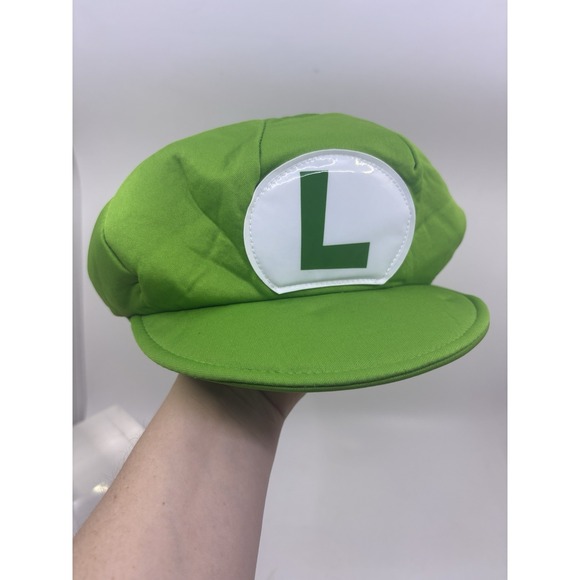 The Unbranded Brand Other - Super Mario Bros Luigi Hat Costume Cosplay Adult Size Elastic Green Cap